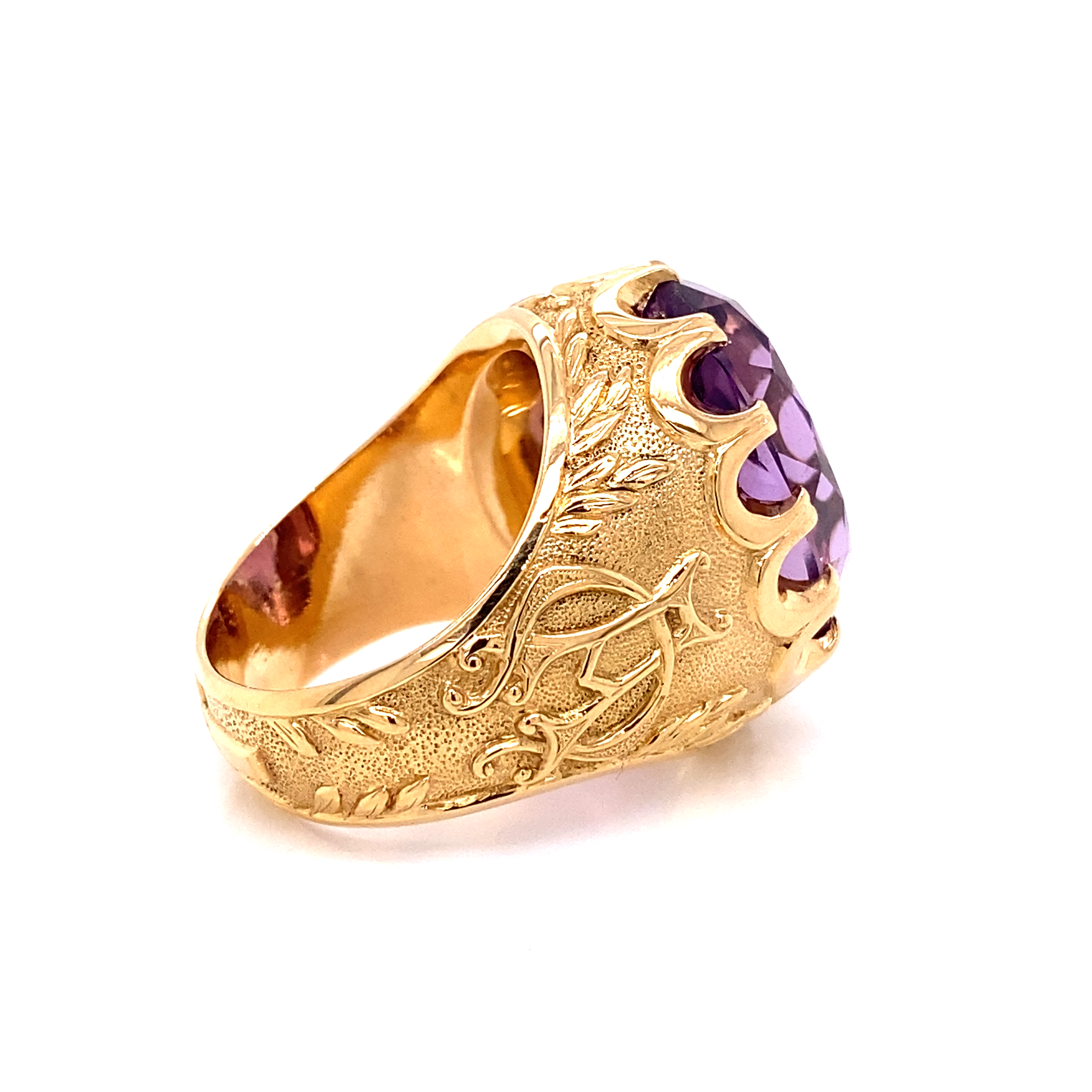 Holy Chi-Rho Gold ring with amethyst Breathtaking Beauty fit for a Bishop Holy Chi-Rho Labarum Gold Ring