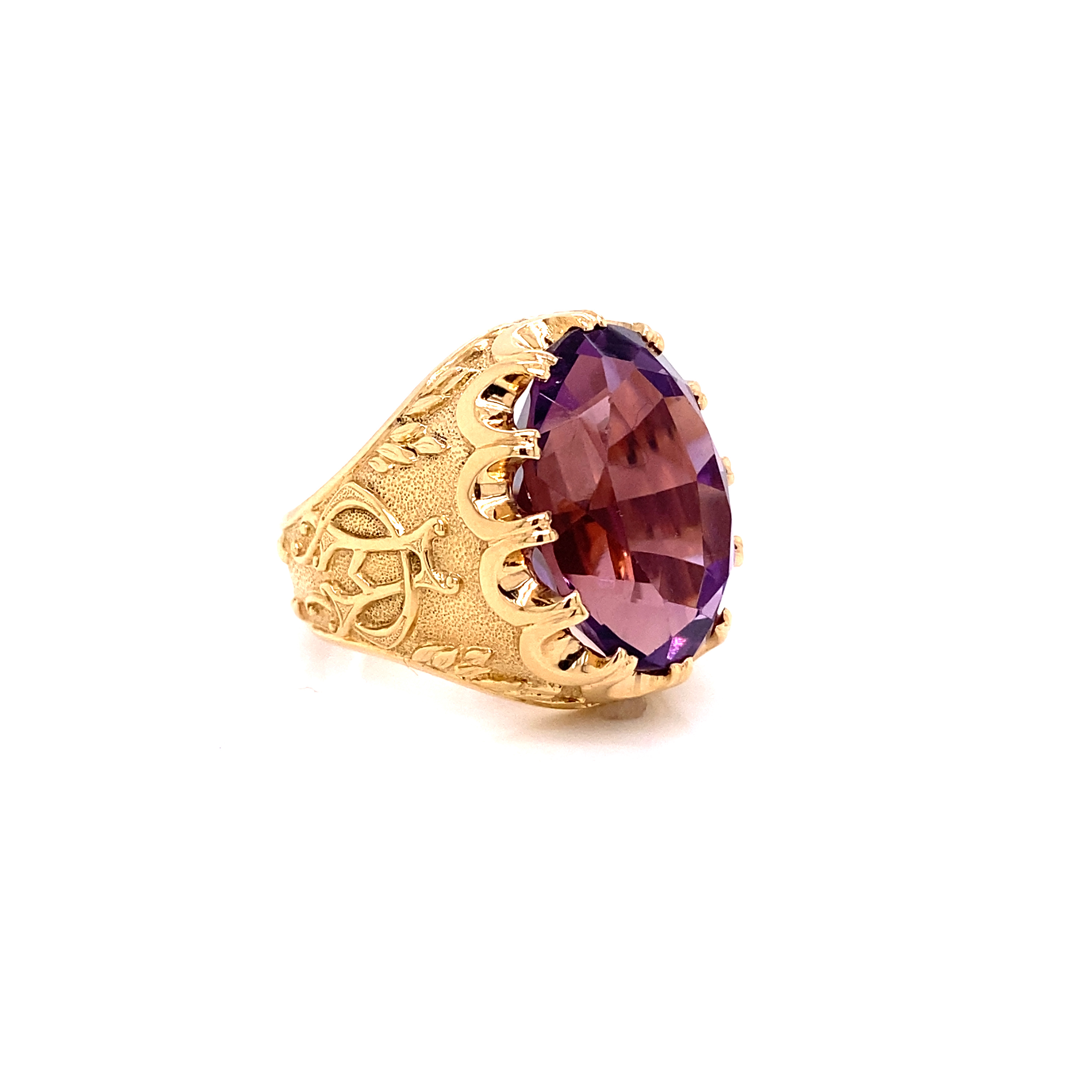 Holy Chi-Rho Gold ring with amethyst Breathtaking Beauty fit for a Bishopethyst Holy Chi-Rho Labarum Gold Ring